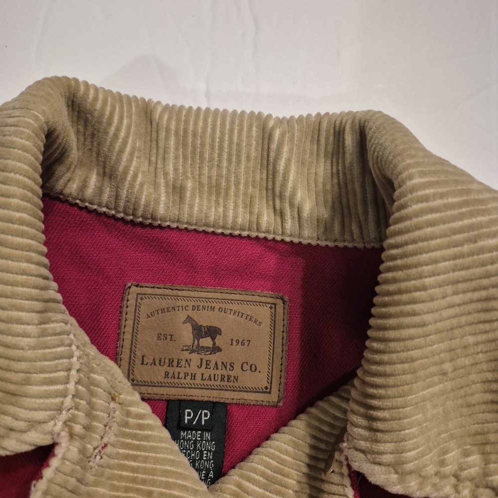 RALPH LAUREN JEANS CO Red Denim Barn Chore Coat Size P/P - Picture 4 of 5